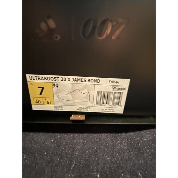 Adidas Ultra Boost 20 x James Bond 007 Mens Size 7M 8.5M *No Time Do Die* Black - Picture 6 of 7